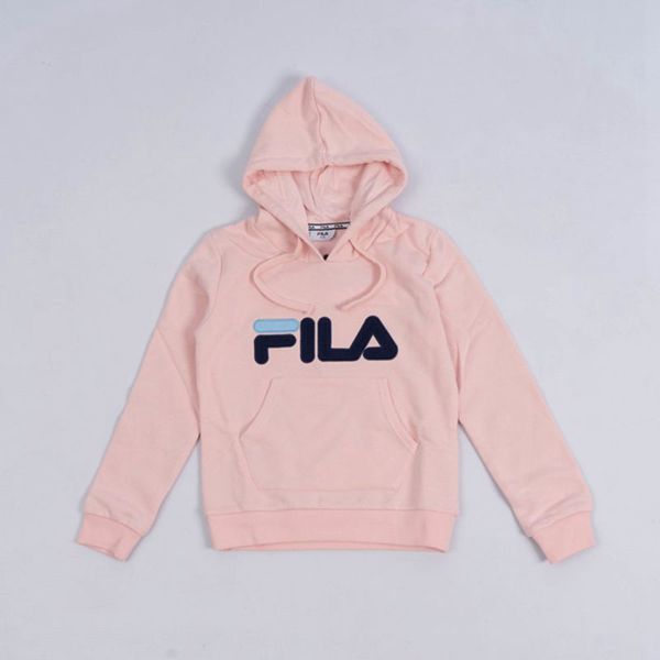 Blusa Moletom Capuz Fila Menina Rosa - Fila Deckle Portugal Lisboa,KSFW-98705